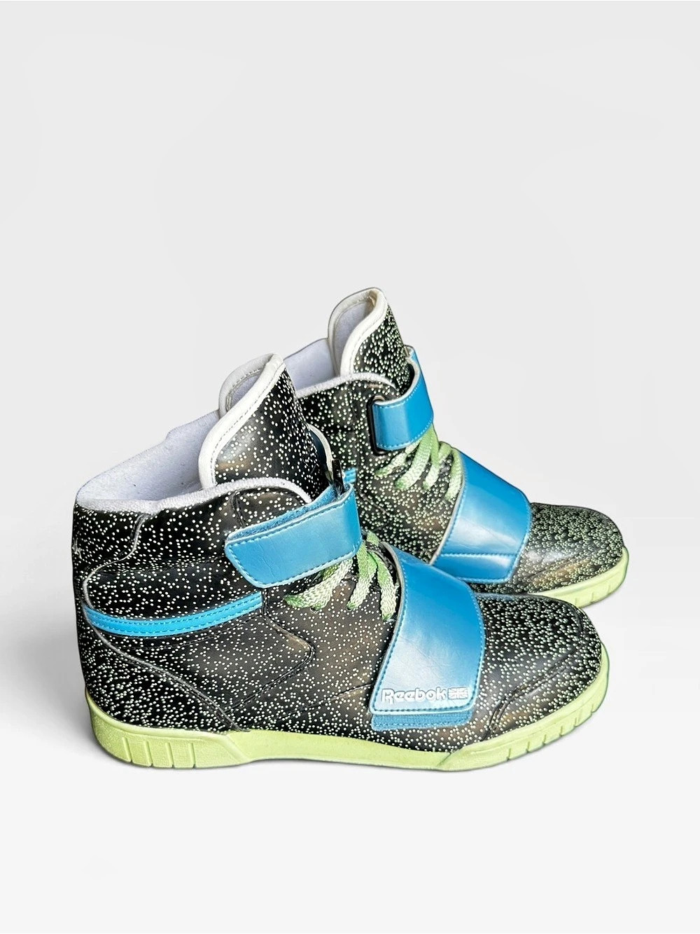 Reebok BB 4600 Kids High-Top Sneakers Black Blue US 8